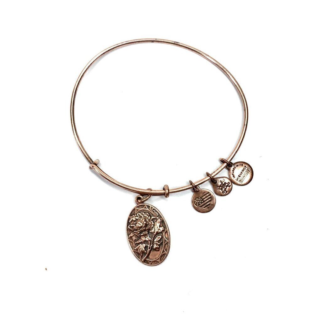 Alex and Ani Mom Charm Bracelet Rose Gold Finish - Expands 2"- 3.5"